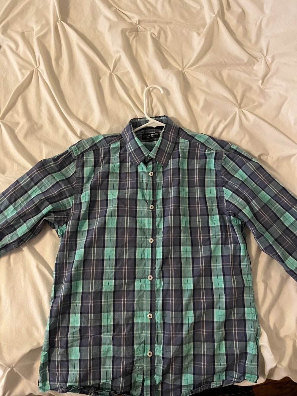 J. Maverick Plaid Button-Down Shirt | Size M  | 100% Cotton | Great Condition